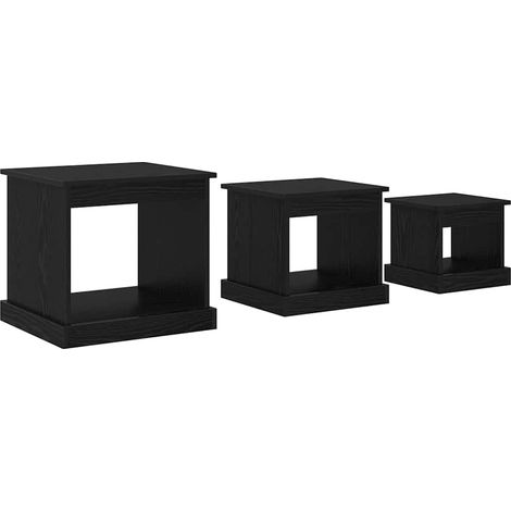 Maison Exclusive - Couchtisch 3 pcs Schwarz Eichen-Optik Holzwerk