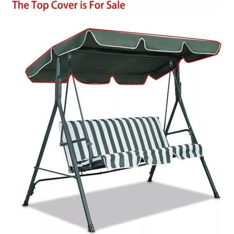 Toile Oxford 210D. toit de rechange imperméable pour balancelle de jardin 3 places. 164 x 114 x 15 cm (vert) (1/5)