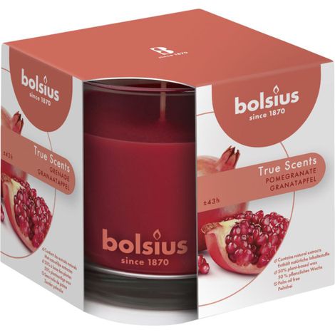 Bolsius Geurkaars En Glas Granaatappel 95x95 True Scents