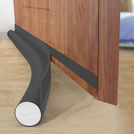 Self Adhesive Door Seal for Door and Bottom Door Seal, Soundproof Door Protector, Ideal for Cold Weather Protection (Black) (1/4)