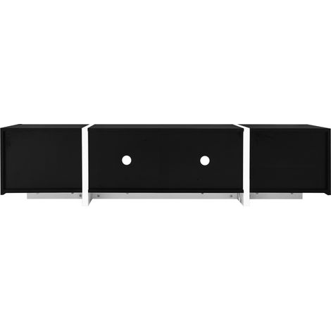Mueble TV bajo negro y blanco brillante 170 x 30 x 39 cm con LED (1/5)