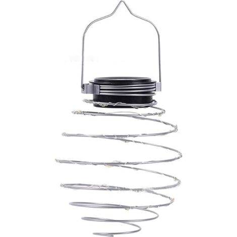 Décoration de jardin solaire LED Lampe d'extérieur suspendue étanche en forme de ressort pour jardin, arbres, allée, accessoires de jardin (1/5)