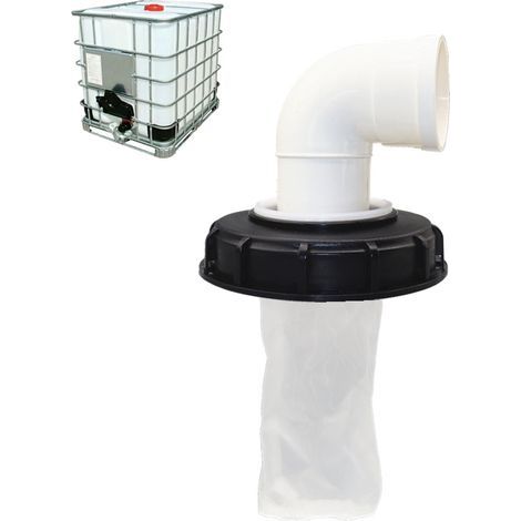 Couvercle filtre DN150-165 pour cuve IBC, bouchon grande capacité avec filtre 90°, raccord étanche PE pour liquides (1/4)