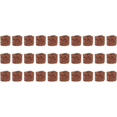 30 Keramik-Stützringe für Wasserpflanzen, Aquarien-Schwerkraftringe (Dunkelrot) – 1,50 x 1,50 x 1,50 cm – Rot (1/4)