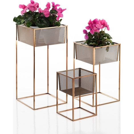 Set 3 porta vasi in acciaio design moderno minimale Chance