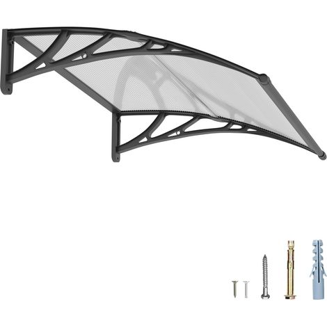 120x80cm Marquise de Porte Extérieure, Auvent Polycarbonate Anti-UV (1/5)