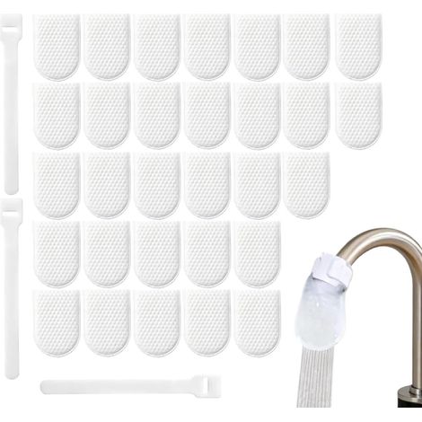 Bolsas de filtro de agua Bolsas de filtro de algodón para grifo, 30 unidades Filtros para grifos de fregadero de cocina Filtros de algodón para grifos Funda de filtro antisalpicaduras para el fluj (1/5)