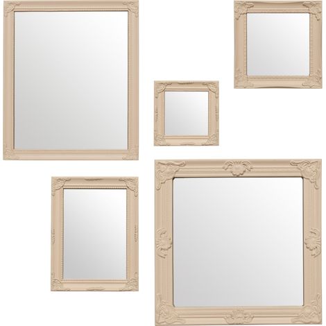 Premier Housewares Baroque Mirrors Cream Finish Frame - Set of 5