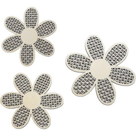 Décoration murale en bois, motif marguerites, pour chambre, bureau ou cuisine. (1/4)