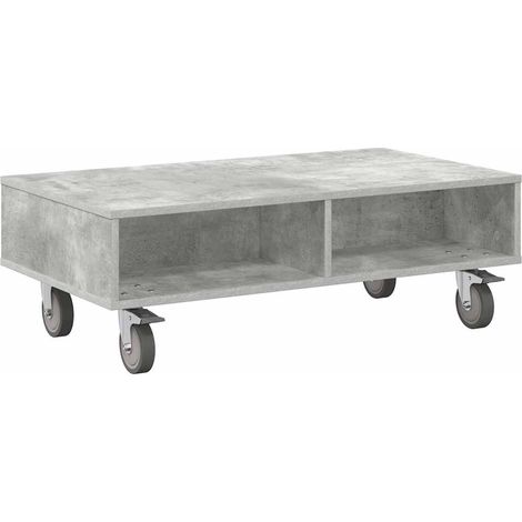 Maison Exclusive - Mesa Lateral con Ruedas Gris Concreto 90 x 50