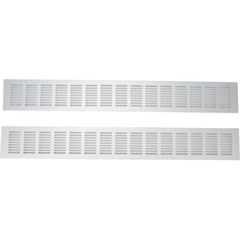 Grille de ventilation rectangulaire en alliage d'aluminium, 2 pièces, 80x600mm, pour placard, armoire à chaussures et penderie (1/5)
