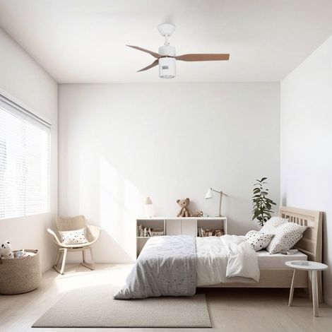 ORIGINAL MINI Ventilador de Techo blanco/roble con purificador Ø90 cm