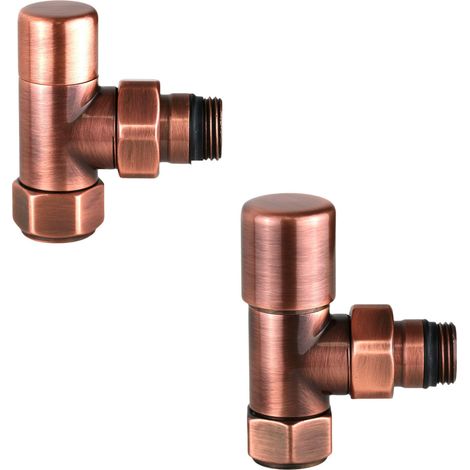 Jeu de robinets de radiateur couleur cuivre avec raccord gaz 1/2" Arteclima KITVAL1MR (1/5)