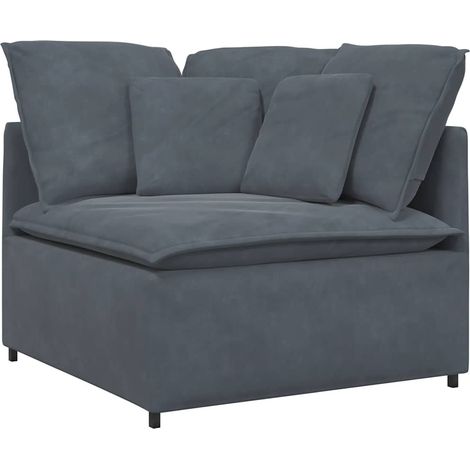 vidaXL Module d'angle de canapé modulaire coussins gris foncé 100 cm