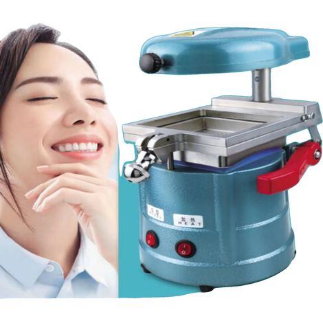 Máquina de termoformado dental, motor de 800 vatios, elemento calefactor de 600 vatios, dimensiones 25x21x30 cm, construcción de acero, certificado CE. (1/5)