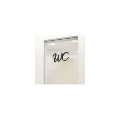 Plaque de Porte Wc Deco,Signaletique Toilettes Noir,Autocollante Wc Stickers,Plaque de Porte Maison,Plaques de Toilette,Decoration Autocollante pour Toilette,Autoadhésive Toilettes pour Bain (1/5)