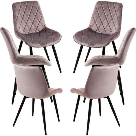 Packs Sillas Comedor - Pack 6 Sillas Min Terciopelo - Gris (1/5)