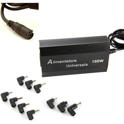 TrAdE Shop Traesio - Alimentatore Universale 150w Pc Laptop Usb Ufficio Casa Notebook 10 Adattatori - (1/4)