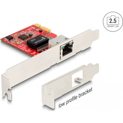 Delock PCI Express x1 Karte zu 1 x RJ45 2,5 Gigabit LAN i225 NBASE-T - Low Profile