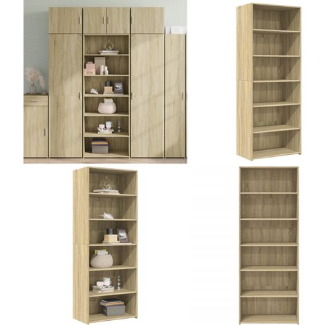 Highboard Sonoma-Eiche 70x41x185 cm Holzwerkstoff - Hochboard - Wohnzimmermöbel - Eiche Dekor - Sideboard - Regal - Home & Living (1/5)