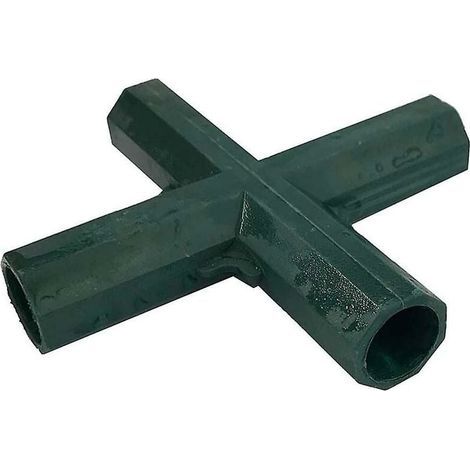 Lot de 4 connecteurs d'angle pour cadre de jardin 4 voies - Connecteur de tuyau - Connecteur d'angle pour serre, cadre de meubles - Intérieur de 16 mm(flat 4 way) (1/4)