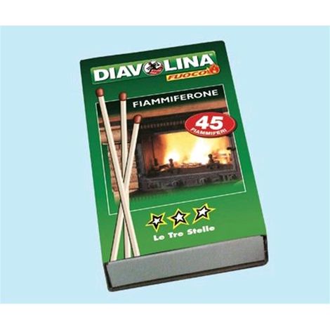 Scatola di 45 fiammiferi Diavolina Le Tre Stelle conf. 10 sc.