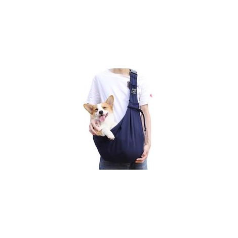 Harnais pour animaux – sac de poitrine – cage de transport pour chat – sécurisé – polyester – bleu (1/5)