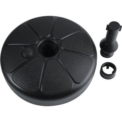 Pied de parasol noir support de parasol remplissable de sable forme ronde en plastique support intrieur portable durable solide poids lourd solide pour extrieur jardin de plage de jardin-ARCAN (1/3)