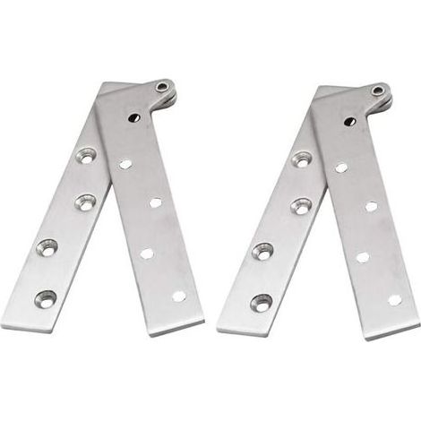 TAISHENGDA – Set mit 2 verdeckten Türdrehbändern aus Edelstahl mit 360°-Drehung, 8-Zoll-Offset-Scharnieren, verdecktem Drehgelenk, gebürstetem Silber (1/5)