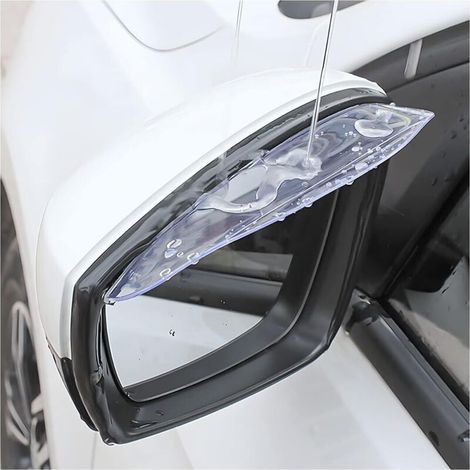 2pcs Rétroviseur Pare Pluie Fumée Pare Fumée, Universel Fibre de Carbone Rétroviseur Latéral, Fibre Carbone Couverture De Pluie Rétroviseur, Vue Arrière Miroir Pluie Sourcil (001) (1/5)