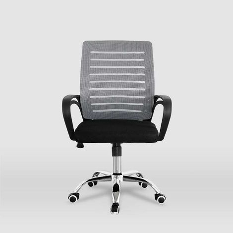 Silla despacho giratoria Emma tapizada en tejido transpirable gris, 92/102cm(alto) 61cm(ancho) 53cm(largo) (1/4)