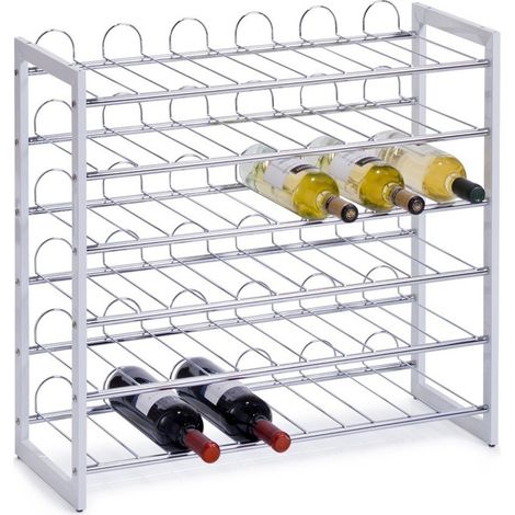 Zeller Range-bouteilles en métal élégant 36 bouteilles