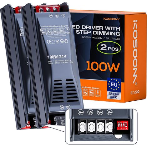 Transformateur LED 24v 100W 4.16A 2pcs 230V 220V Alimentation DC Transfo pour ruban LED driver dimmable alimentation basse tension transfo pour power supply tranformateur alim 24v (1/5)