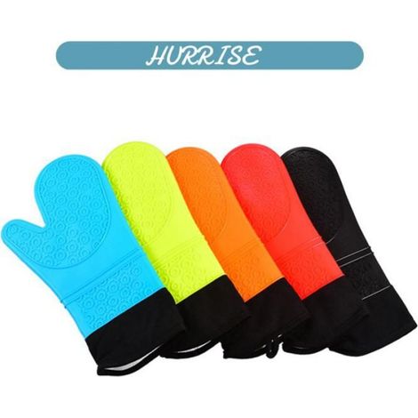 Sonew Gants de barbecue Gants de Four, Doublés en Coton, Gants de Four Résistants à la Chaleur, de electromenager electrique Bleu (1/5)