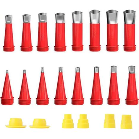 Kit d'outils de buse en caoutchouc intégré, 22 pièces, un jeu de buses monobloc en acier inoxydable, différentes tailles, embouts de cartouche, embouts en silicone transparents (1/5)