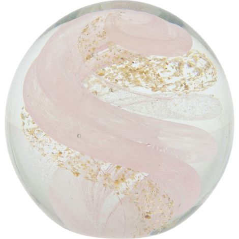 Glasbriefbeschwerer mit rosa und goldenen Details - NEU