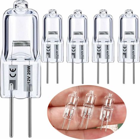 G4 Ampoule Halogène - 12 V 20 W - 3000 H - 300 Lm - 2800 K - Base Bipointe G4 - 5 Pièces (1/5)
