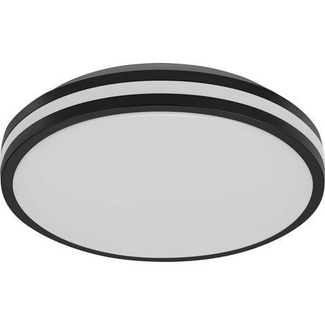 OSRAM ORBIS Caleb Plafonnier LED 295mm, 16W, 3000K blanc chaud, Noir, Métal avec anneau en plastique, IP20
