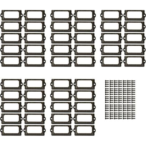 50 portatarjetas de marco, portatarjetas de metal, portatarjetas para cajones, placas de identificación, boticario, archivador. (1/5)