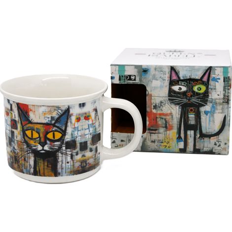 Taza de porcelana ART KOT de 400 ml + caja de regalo (1/5)