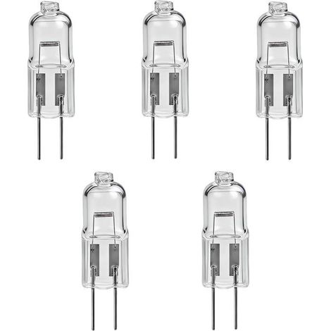 Ampoule Halogène G4 12V 10W,Lot De 5 Pièces,Culot À Broche,3000K Blanc Chaud Haute Luminosité,Pour Lustres Cristal,Spots Et [CA37] (1/5)
