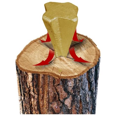Destockoutils – Coin éclateur fendeur de bûches en acier forgé 1,5 kg – Forme hélicoïdale pour bois dur – Crans anti-retours pour fente rapide