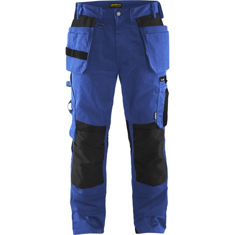 Pantaloni da lavoro artigianali senza tasche flottanti 1555 - Blu royal/Nero S - FR(40) - SE(C46) - Standard