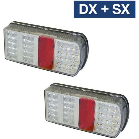 COPPIA FANALE FARO POSTERIORE TRATTORE CARRELLO RIMORCHIO A LED IP67 (35097/1) (1/4)