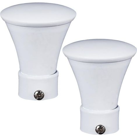 2 Housse de Tringle à Rideau Blanc, (74x2.8mm)Embouts de Tringle à Rideau Décoratifs,Embouts de Tringle à Rideau de 28mm de Diamètre Intérieur,Boutons pour Tringle Romaine (1/4)