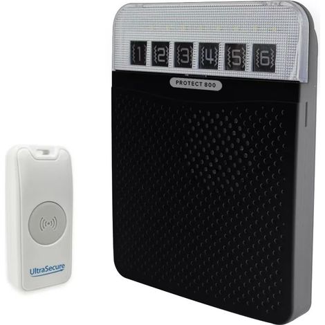 Sonnette 800 mètres sans fil - Bouton autonome IP56 résistant aux intempéries & carillon longue distance noir (P800) (1/3)