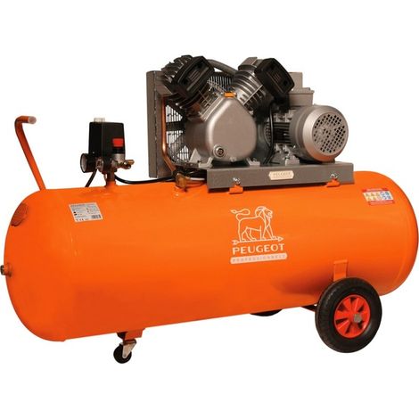 Compresseur à piston 2,2 KW -150 Litres -25 m3/h - 400V triphasé - Bicylindre en V - PEUGEOT PROFESSIONNELS - PCAP150VT25