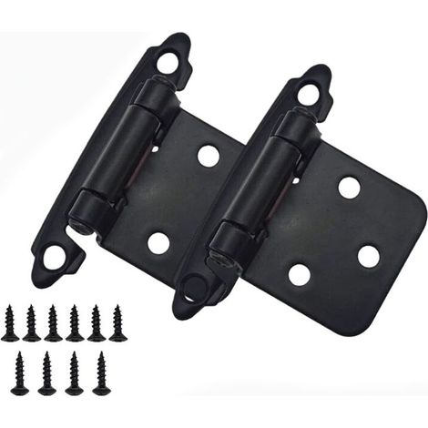 Lot de 4 charnières en cuivre antique pour portes de cuisine, à fermeture automatique, recouvrement de 1,27 cm (variable), cadre semi-dissimulé (E) (1/5)