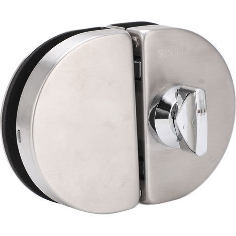 Serrure de porte en verre 97x65mm, type fendu, surface brossée et polie, remplacement pour épaisseur 10-12mm