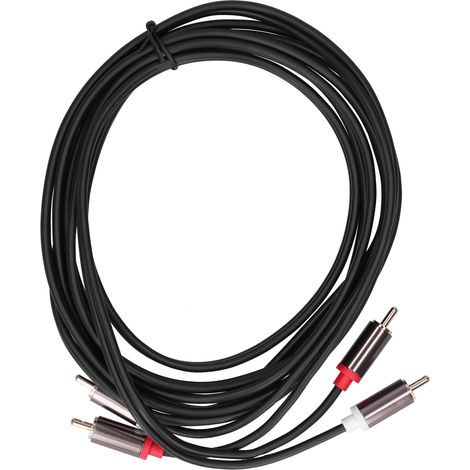 Câble Audio 2RCA Mâle à 2RCA Mâle Doré pour TV, Amplificateur, Home Cinéma - 3M/9.8ft (1/5)